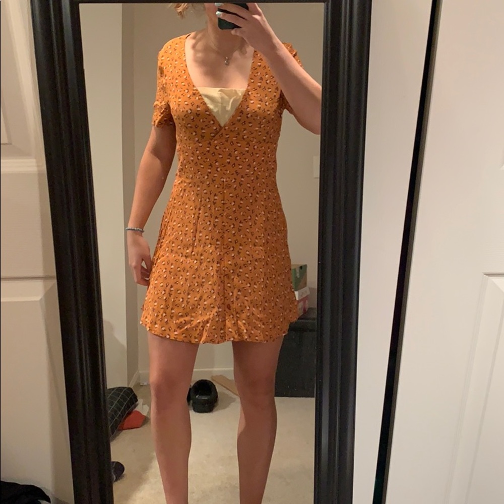 orange floral sundress